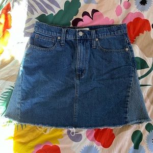 madewell two tone denim skirt 28